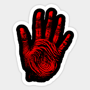 Red Hand Sticker